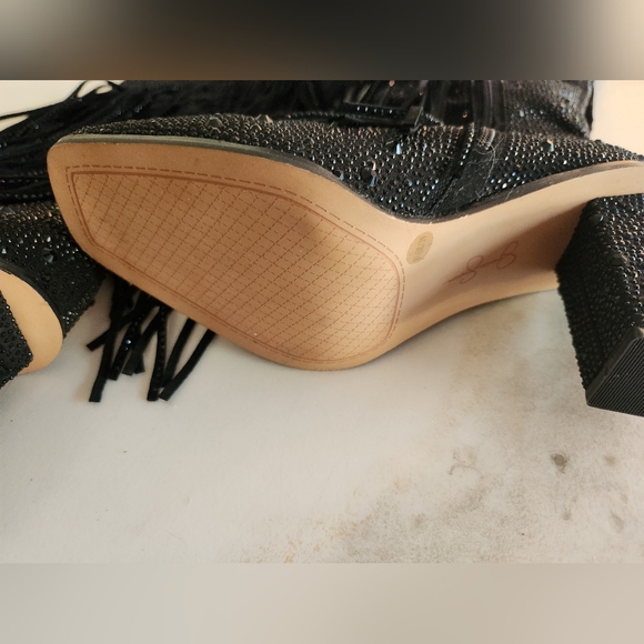 Jessica Simpson Fringe Jeweled Boots Like New! Tried On But Never Worn! - Picture 6 of 14